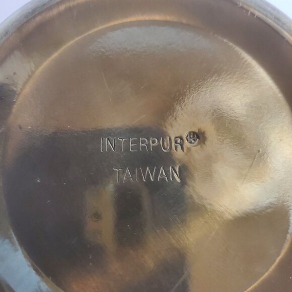 Vintage Enamel Jewelry Trinket Box Round Brass Top Cloisonne Deer Design - Picture 3 of 10